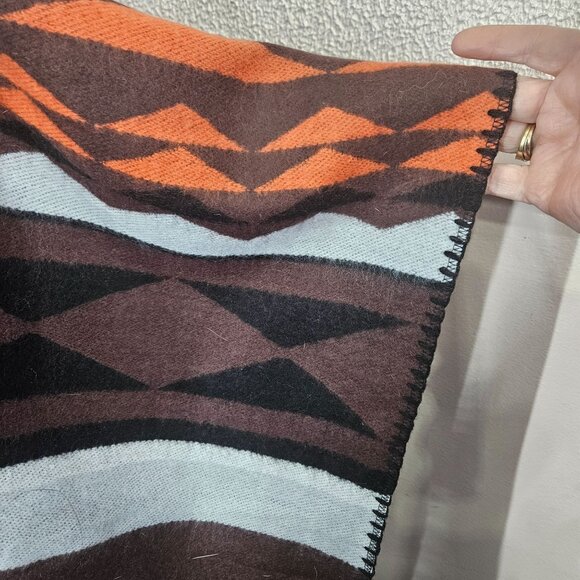 Old Navy Shawl Poncho Open Sweater Cashmere Blend Knit Western Striped Geometric - Picture 8 of 10